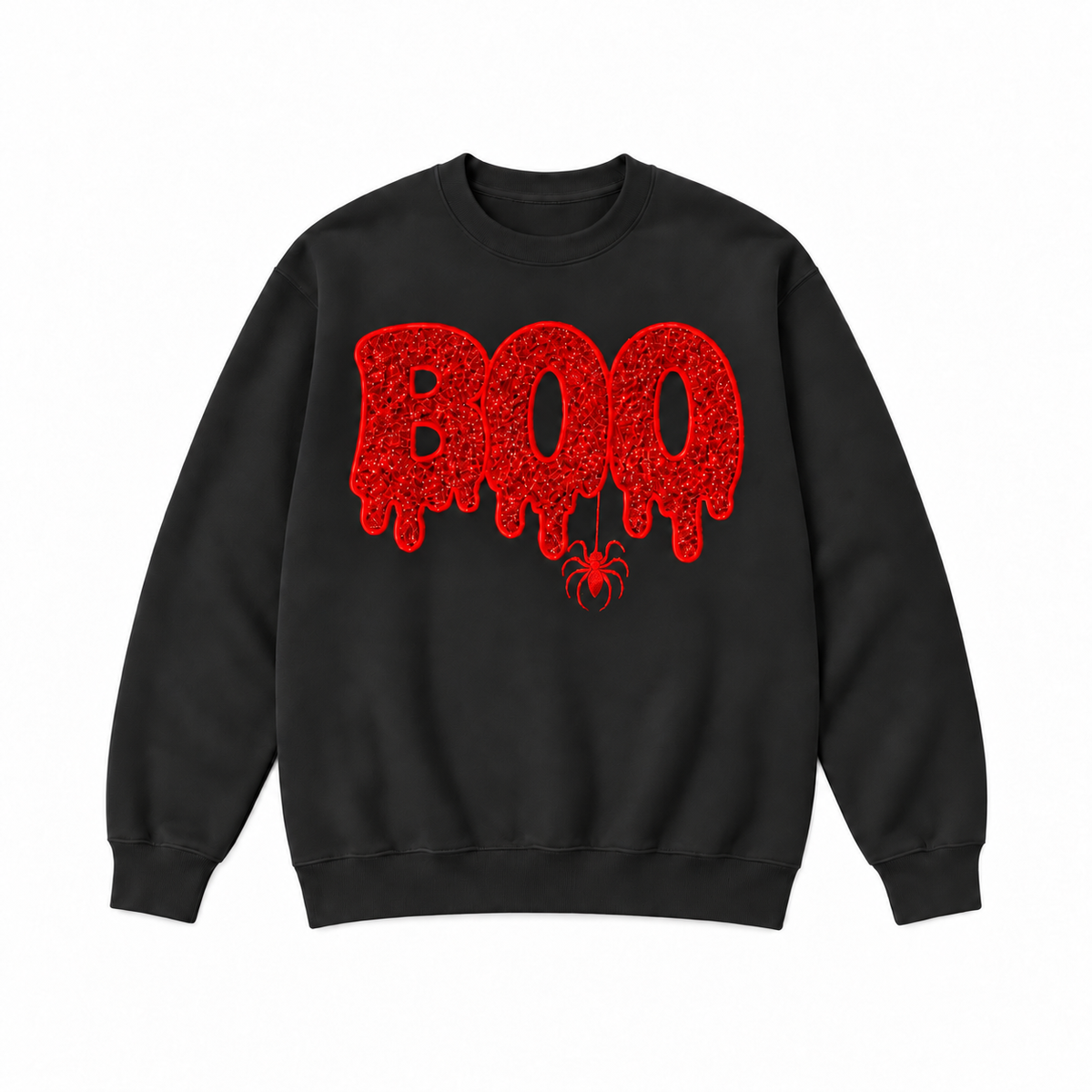Red BOO Halloween Embroidered Apparel