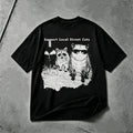 Support Local Street Cats funny cat graphic T-shirt black tee