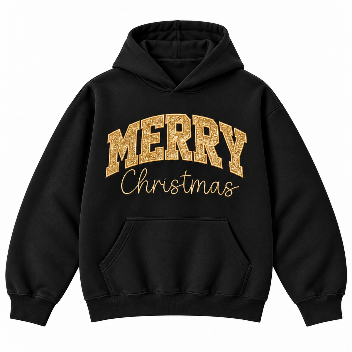 Merry Christmas Glitter Embroidered Holiday Apparel