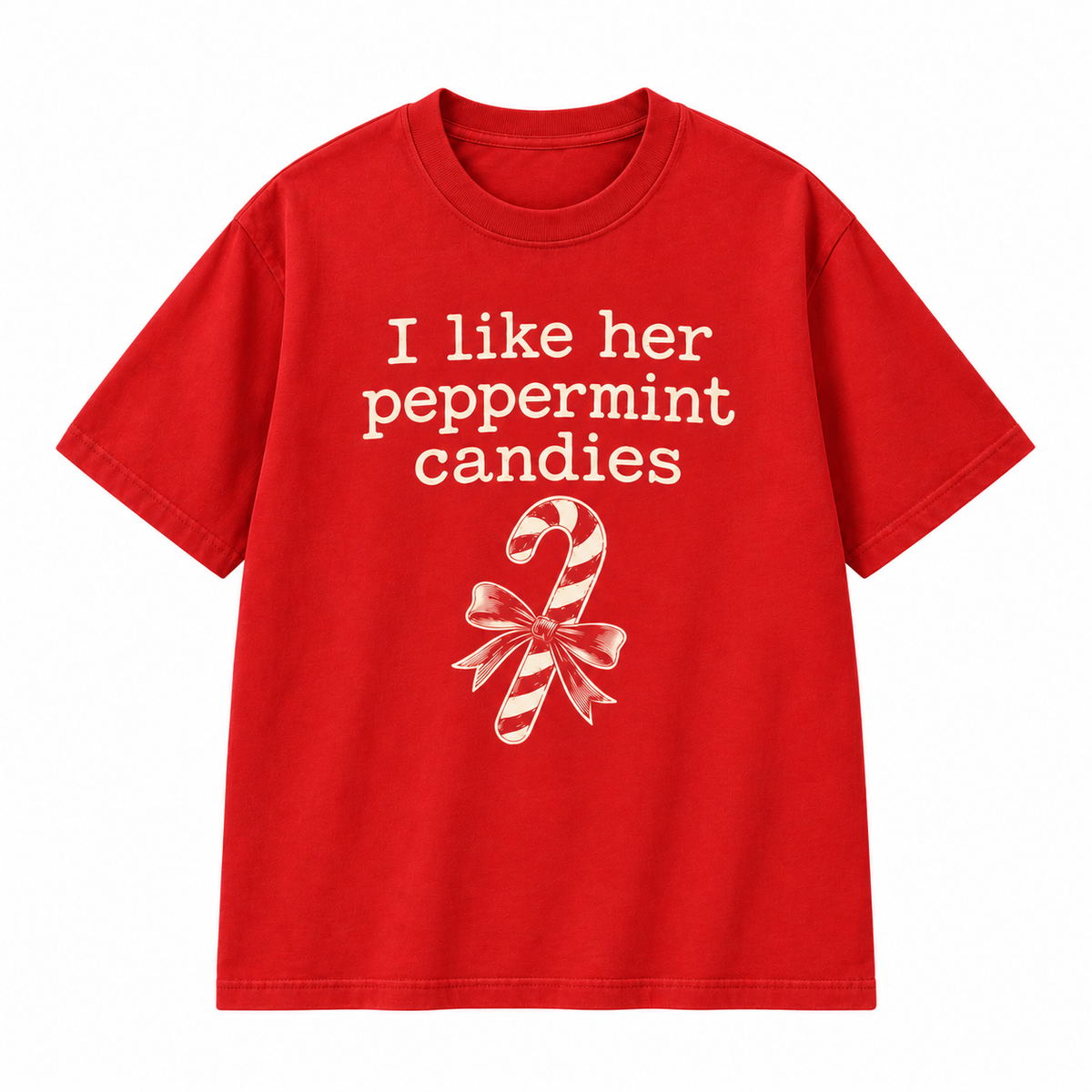 I Like His Candy Cane Peppermint Christmas Graphic Apparel