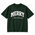 Merry Christmas Glitter Embroidered Holiday Apparel