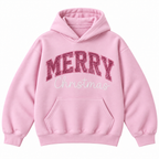 Merry Christmas Glitter Embroidered Holiday Apparel
