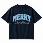 Merry Christmas Glitter Embroidered Holiday Apparel