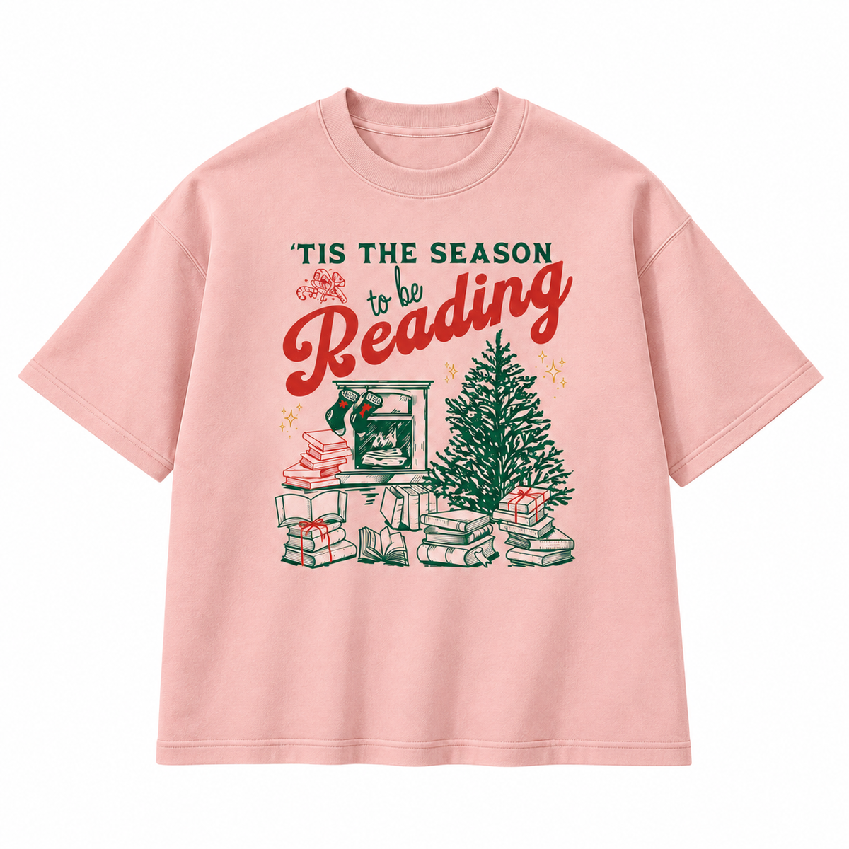 ’Tis The Season To Be Reading Christmas Graphic Apparel