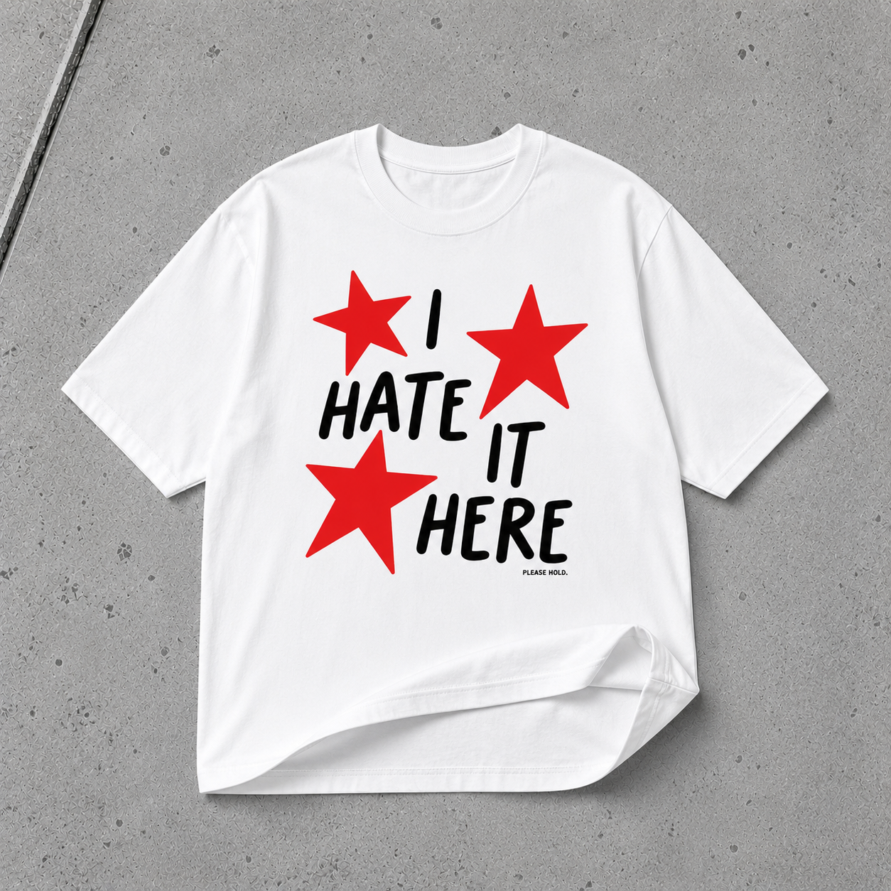 I HATE IT HERE FUNNY SLOGAN BOXY CROP T-SHIRT