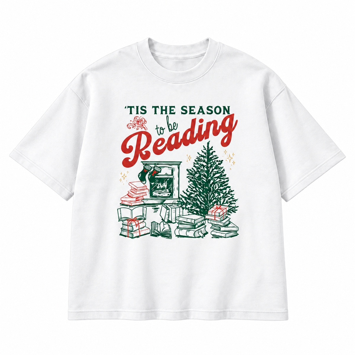 ’Tis The Season To Be Reading Christmas Graphic Apparel