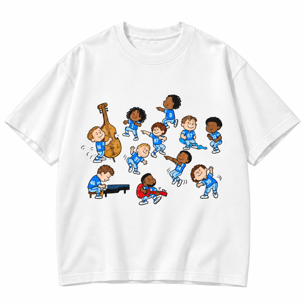 Baseball Game Day Cartoon Band Graphic Apparel