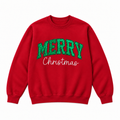 Merry Christmas Glitter Embroidered Holiday Apparel