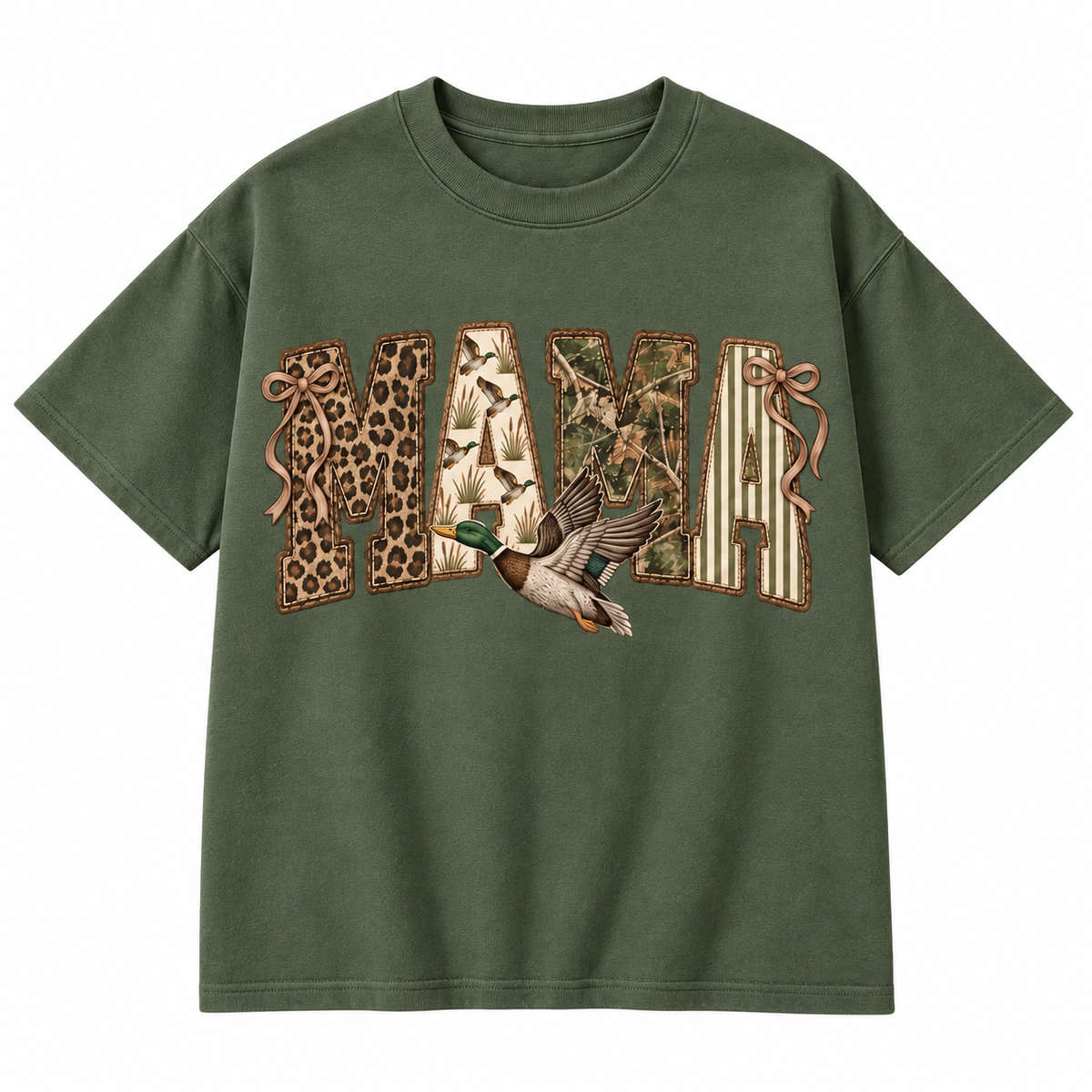 Leopard Camo Mama Duck Graphic Apparel