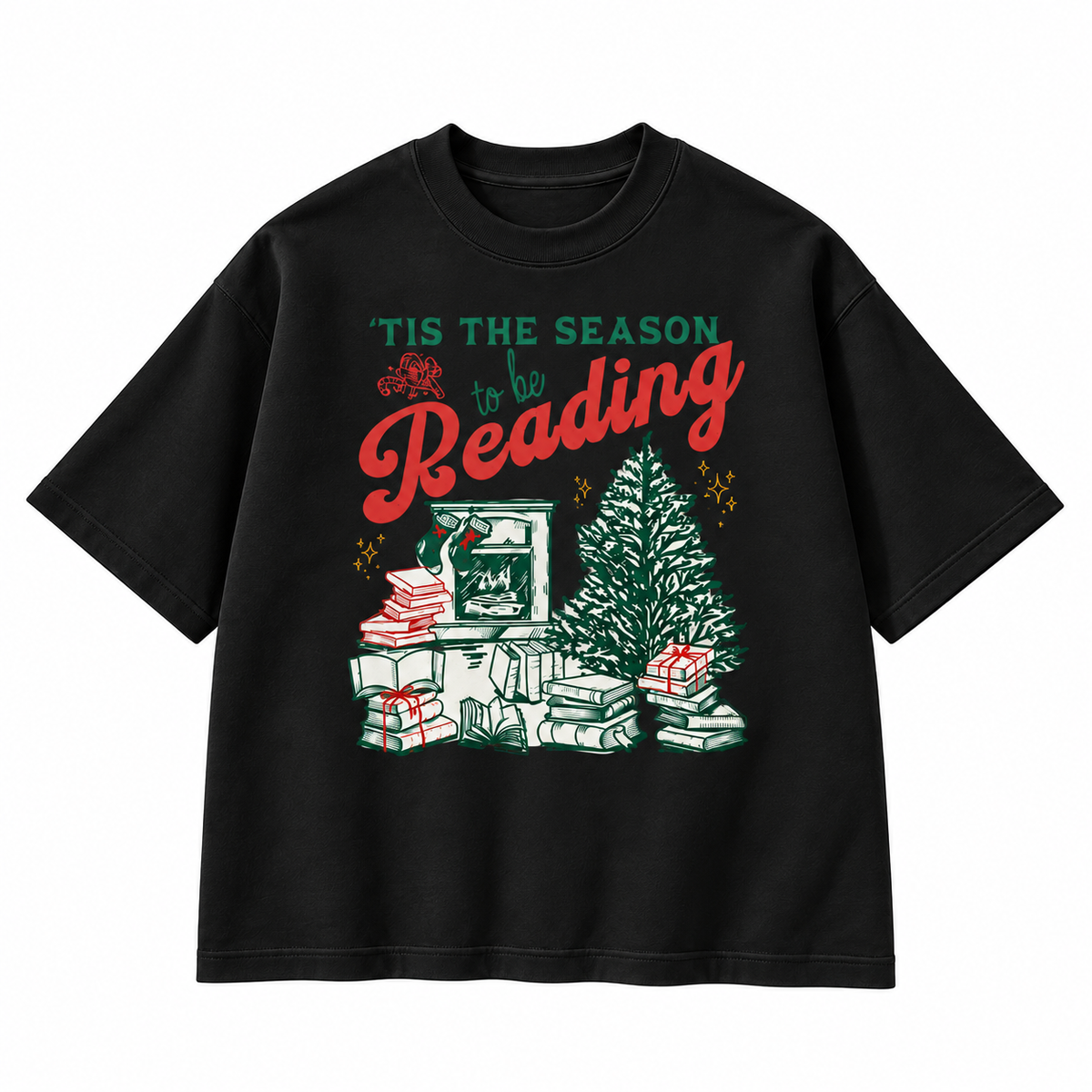 ’Tis The Season To Be Reading Christmas Graphic Apparel