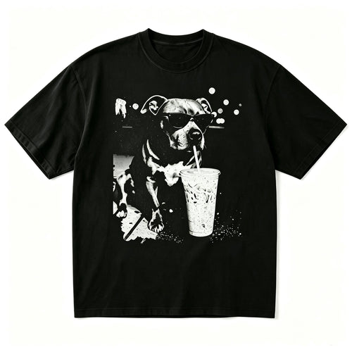 COOL DOG WITH SUNGLASSES VINTAGE-STYLE GRAPHIC T-SHIRT