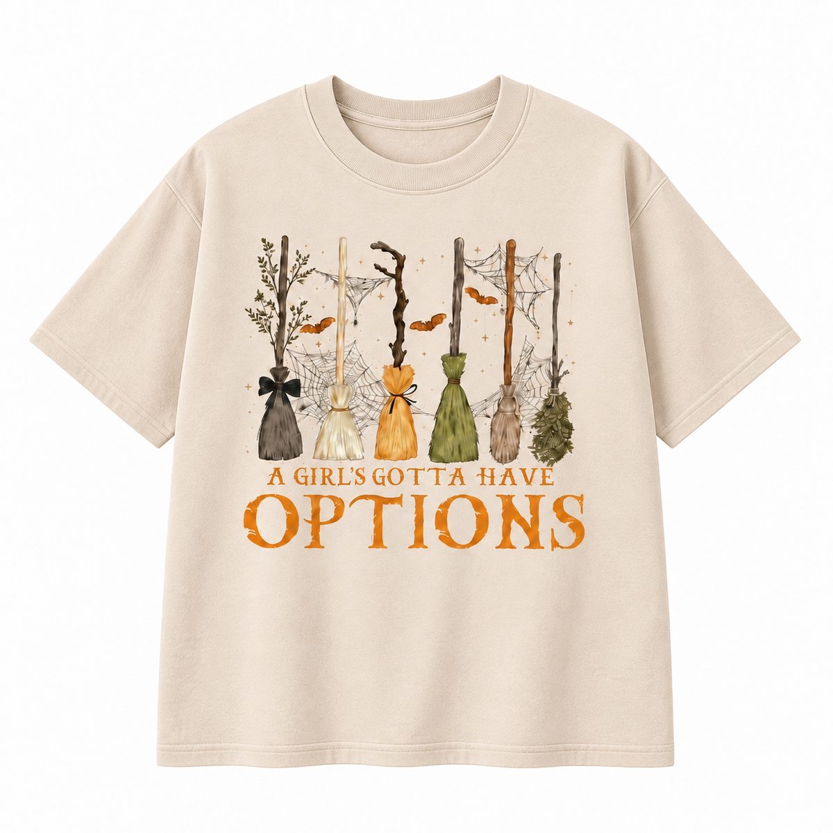 A Girl’s Gotta Have Options Halloween Broom Graphic Apparel