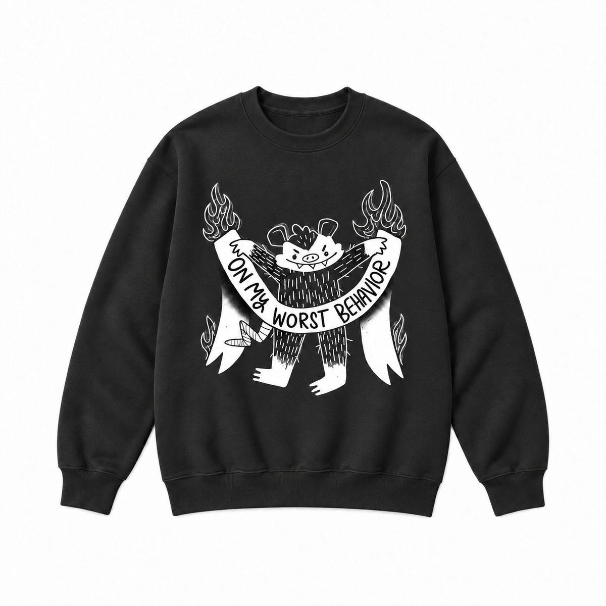 On My Worst Behavior Funny Monster Graphic Apparel