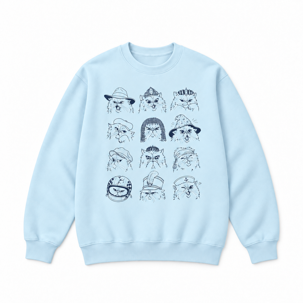 Funny Cat Faces Hat Collection Graphic Apparel