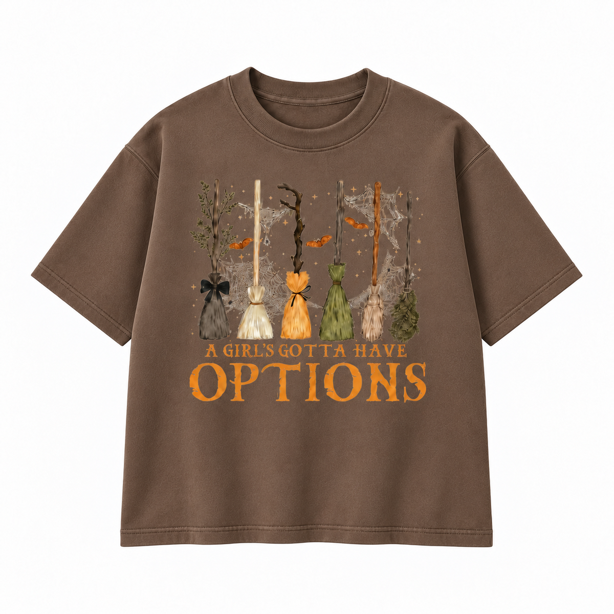 A Girl’s Gotta Have Options Halloween Broom Graphic Apparel
