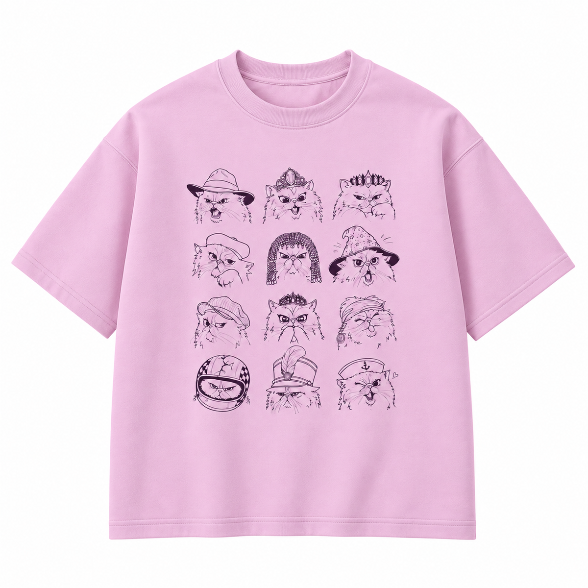 Funny Cat Faces Hat Collection Graphic Apparel