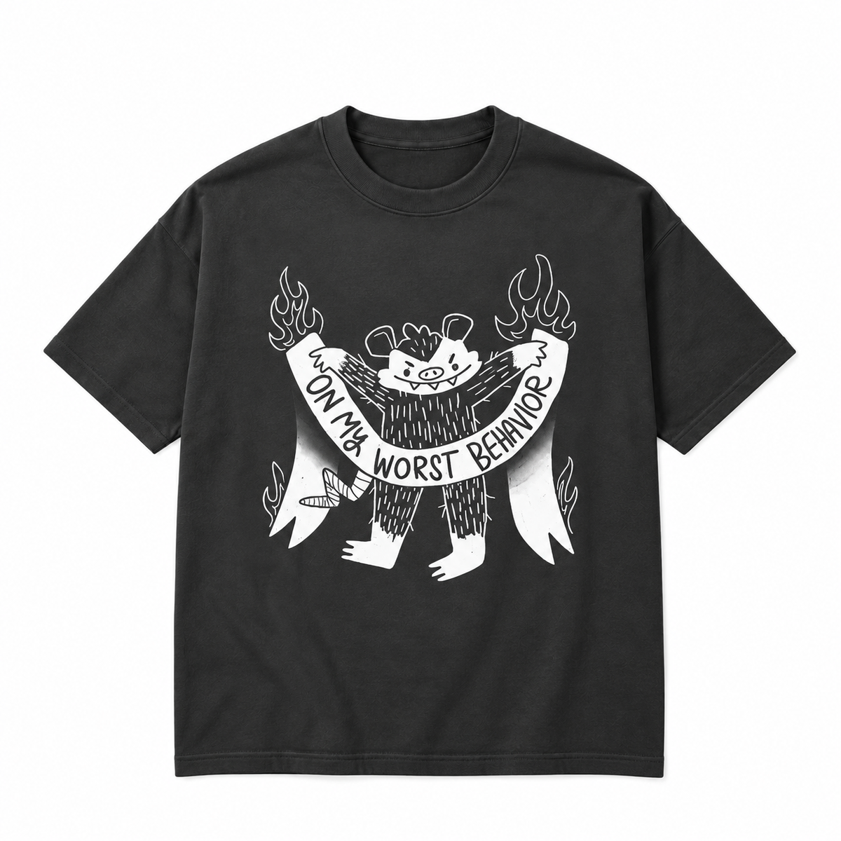 On My Worst Behavior Funny Monster Graphic Apparel