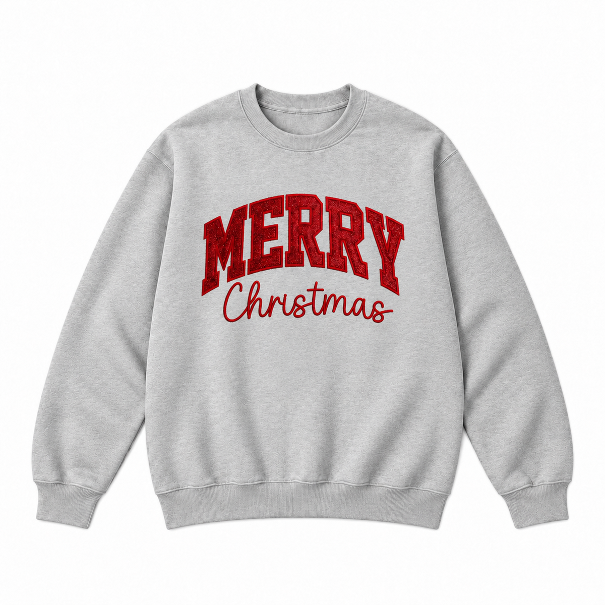 Merry Christmas Glitter Embroidered Holiday Apparel