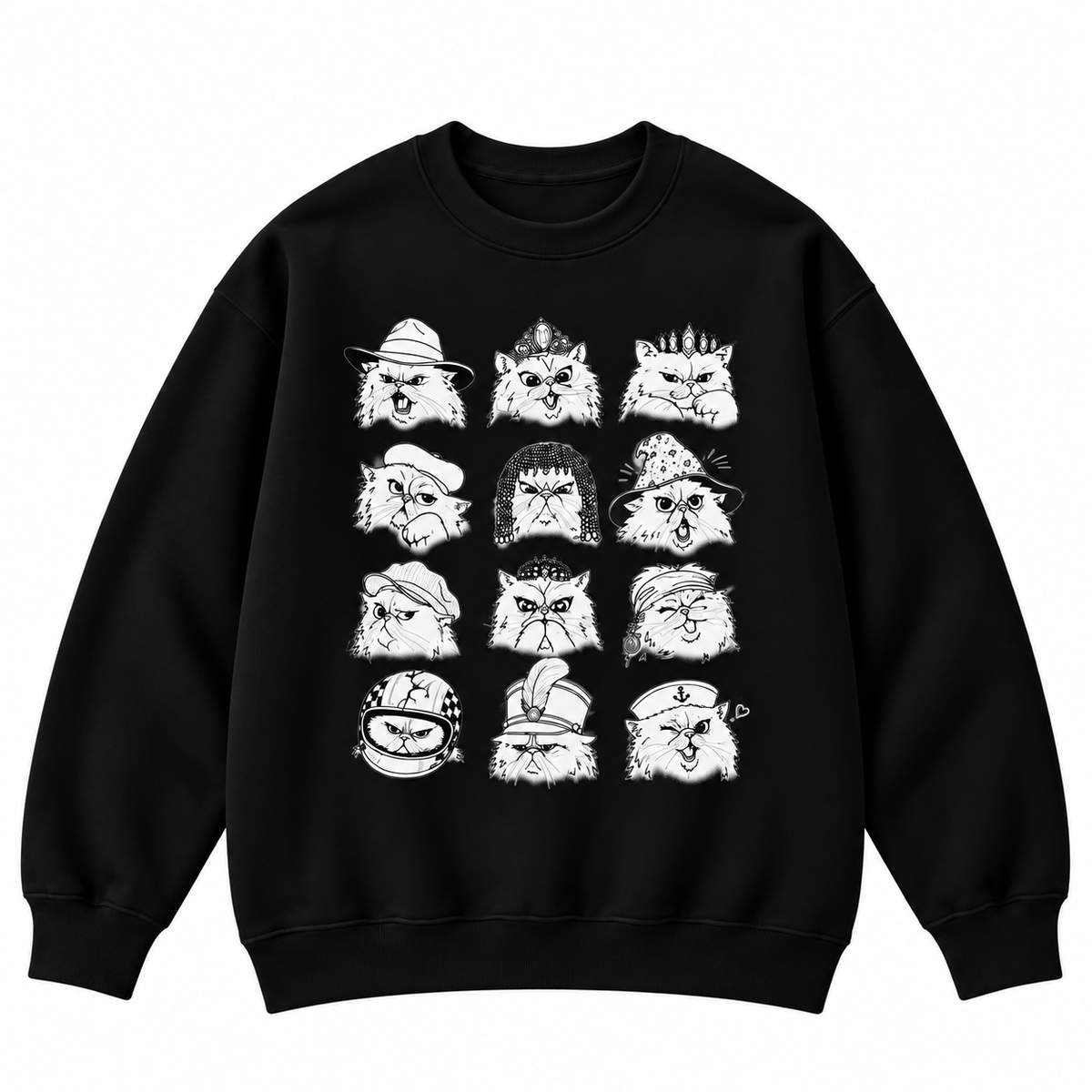 Funny Cat Faces Hat Collection Graphic Apparel