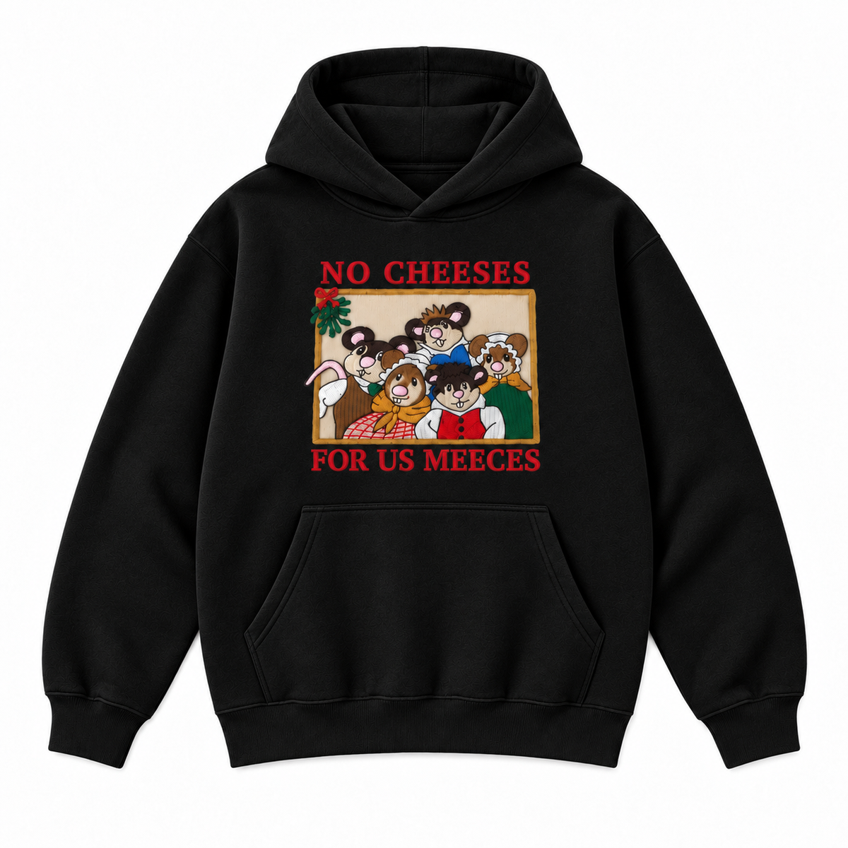 No Cheeses For Us Meecees Christmas Mice Embroidered Apparel