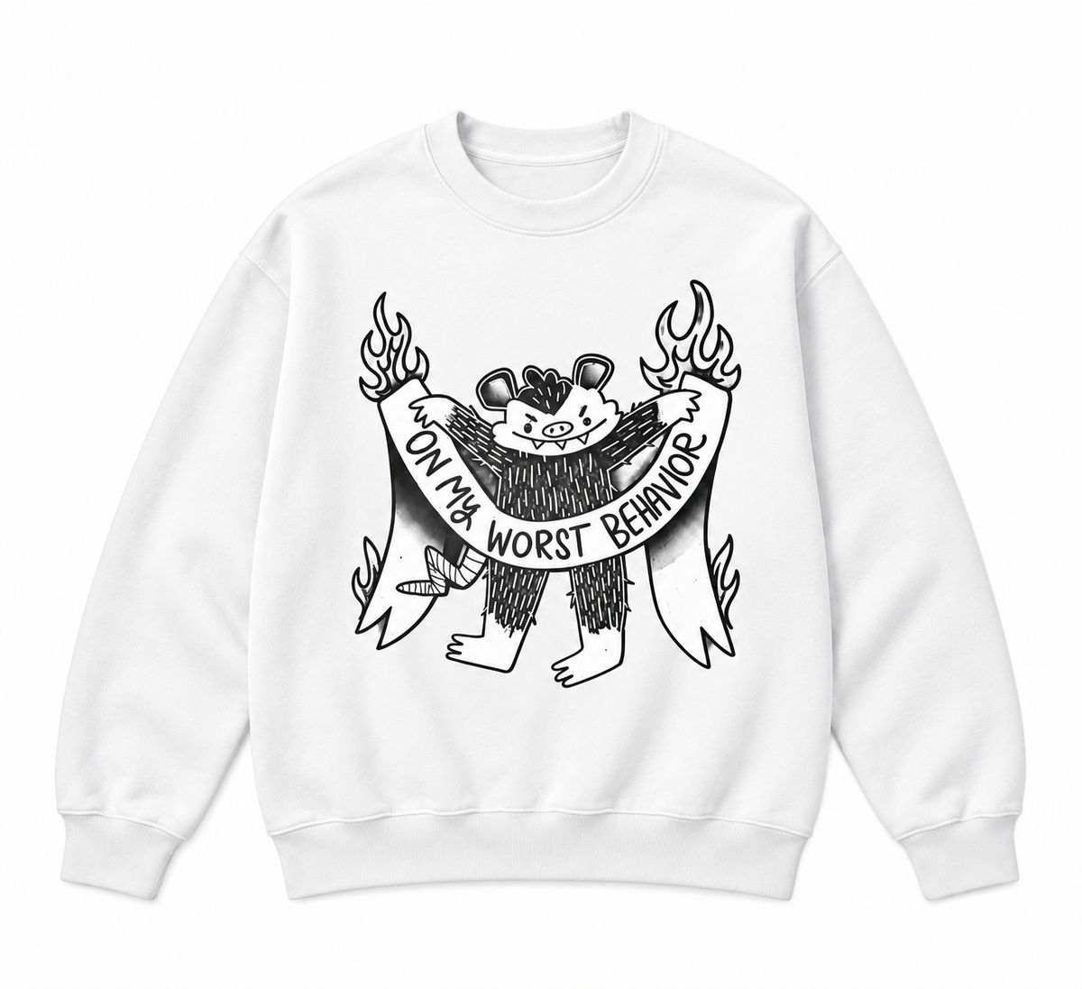 On My Worst Behavior Funny Monster Graphic Apparel