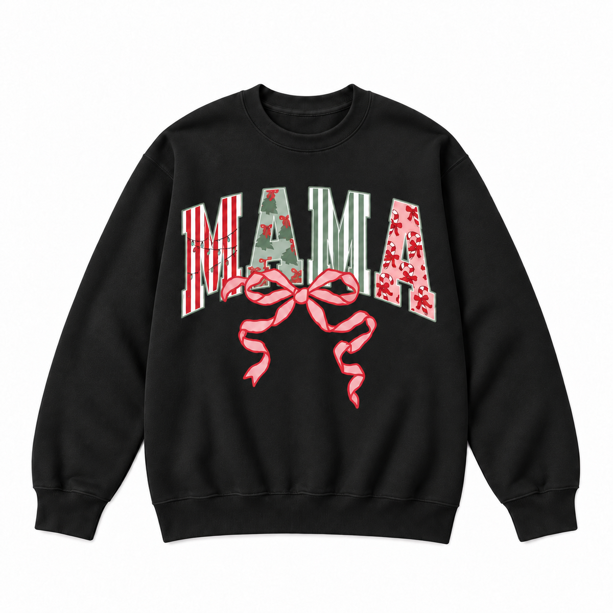 Christmas Mama Bow Holiday Graphic Apparel