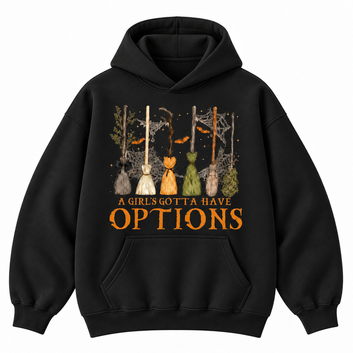 A Girl’s Gotta Have Options Halloween Broom Graphic Apparel
