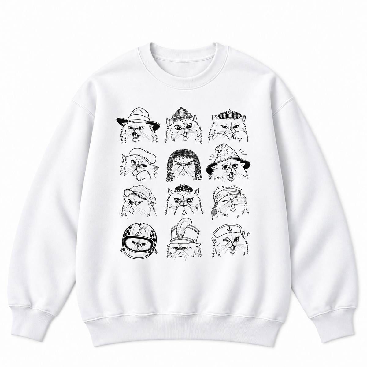 Funny Cat Faces Hat Collection Graphic Apparel