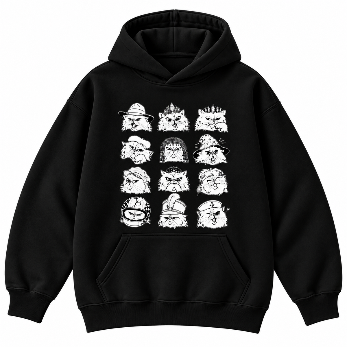 Funny Cat Faces Hat Collection Graphic Apparel