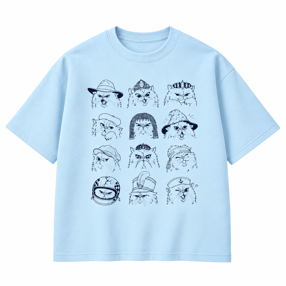 Funny Cat Faces Hat Collection Graphic Apparel