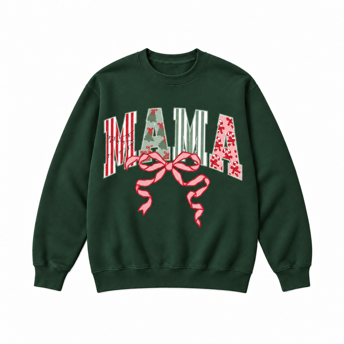 Christmas Mama Bow Holiday Graphic Apparel