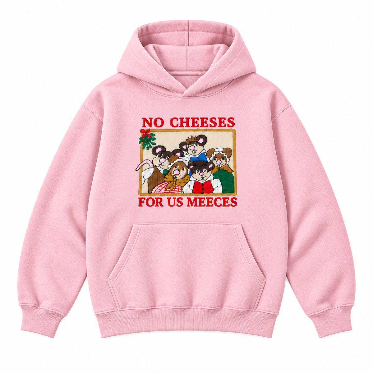 No Cheeses For Us Meecees Christmas Mice Embroidered Apparel