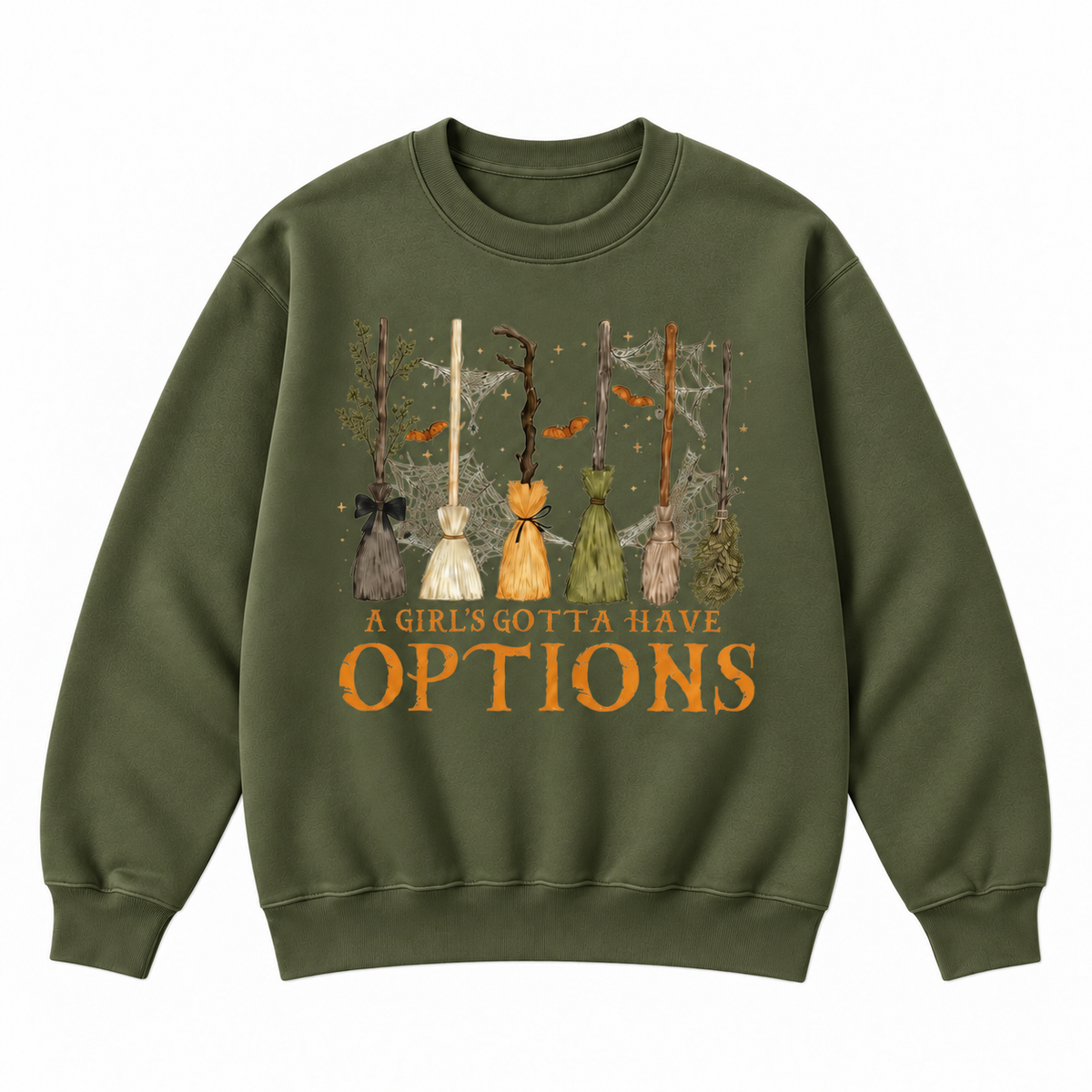 A Girl’s Gotta Have Options Halloween Broom Graphic Apparel