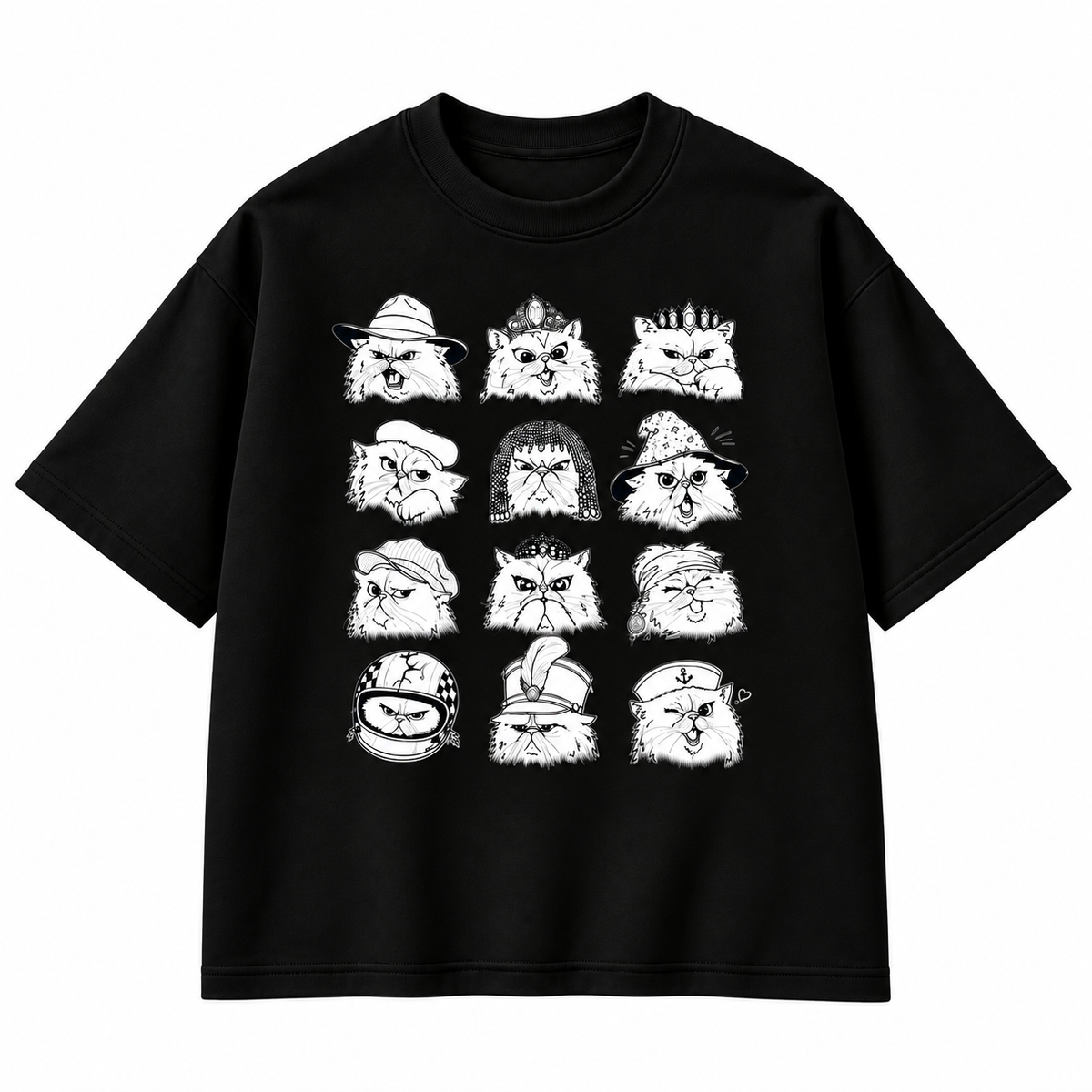 Funny Cat Faces Hat Collection Graphic Apparel