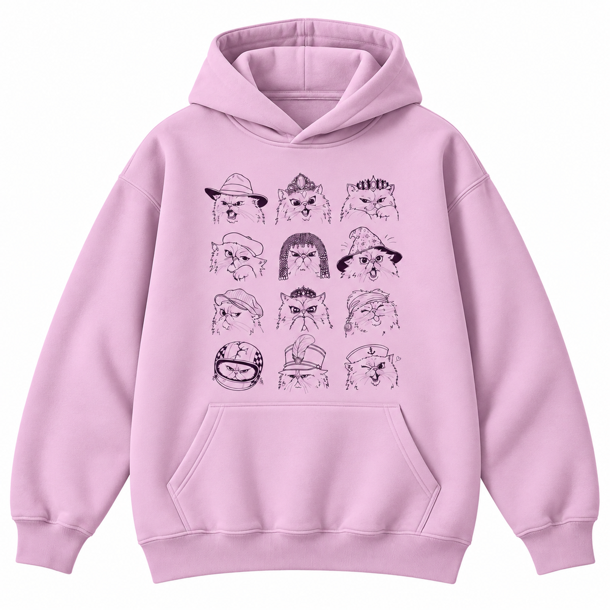 Funny Cat Faces Hat Collection Graphic Apparel