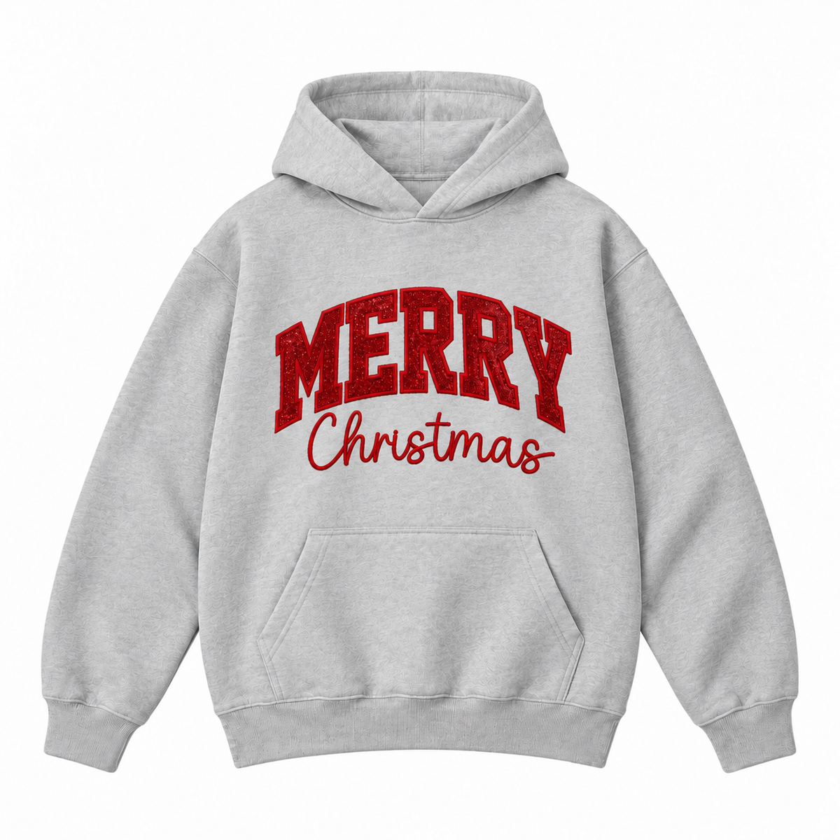 Merry Christmas Glitter Embroidered Holiday Apparel