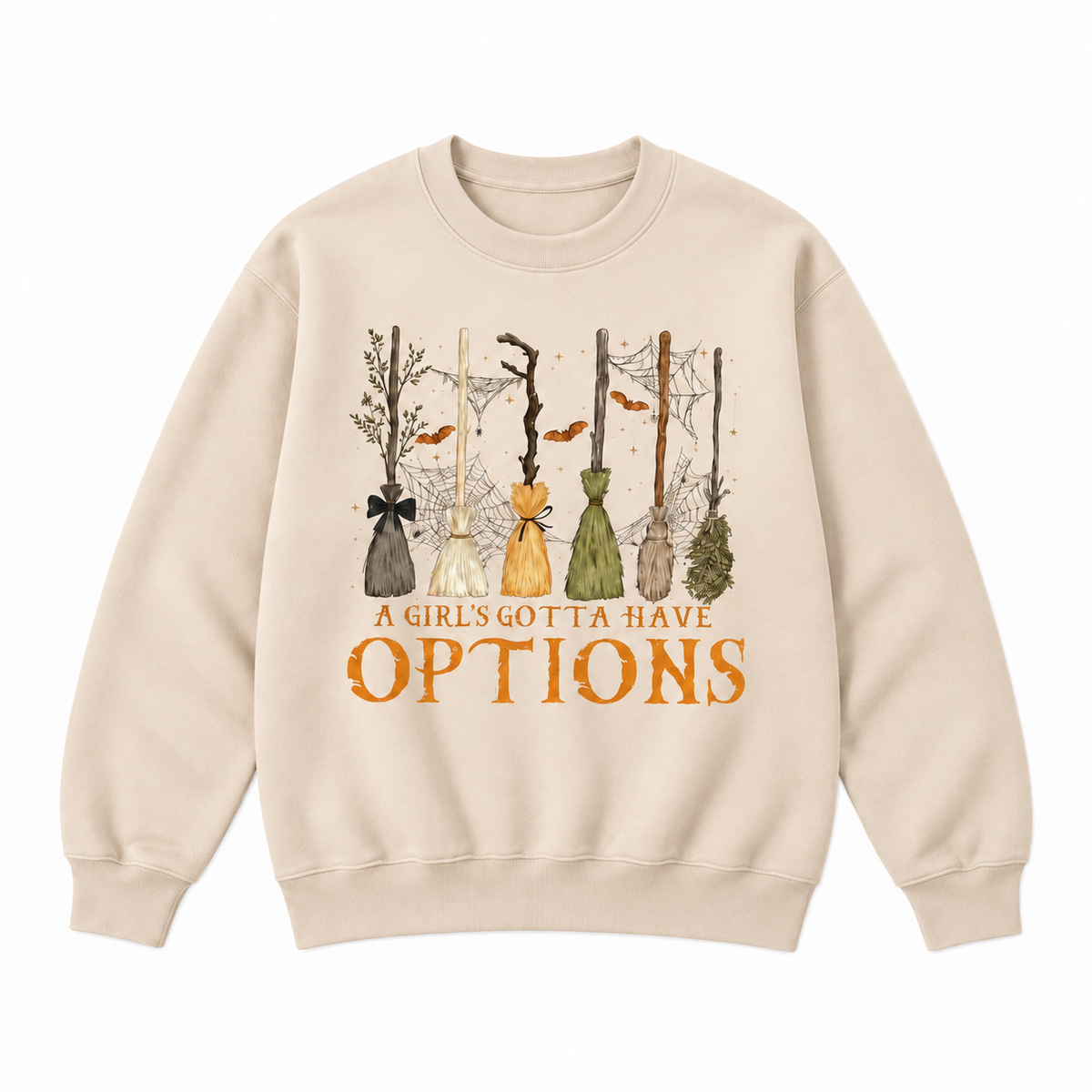 A Girl’s Gotta Have Options Halloween Broom Graphic Apparel