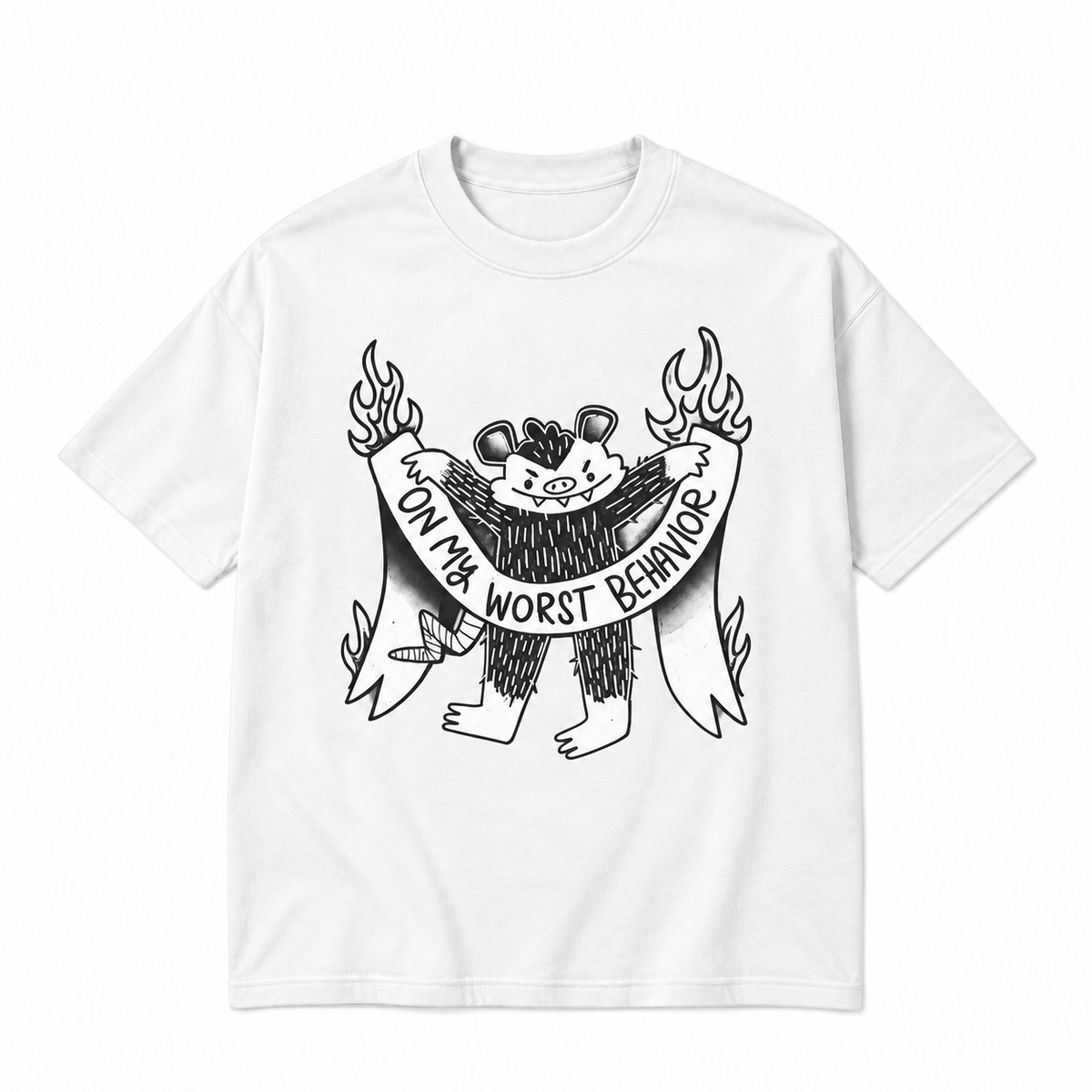 On My Worst Behavior Funny Monster Graphic Apparel