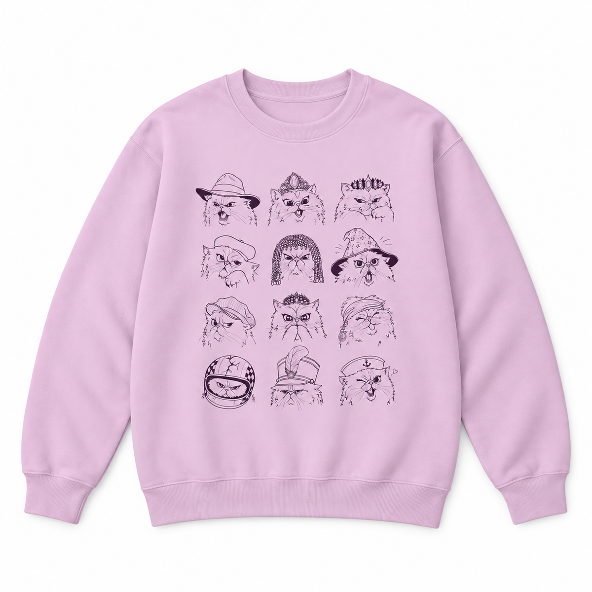 Funny Cat Faces Hat Collection Graphic Apparel