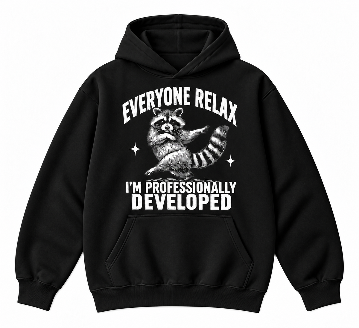 Everyone Relax I’m Professionally Developed Funny Raccoon Graphic Apparel