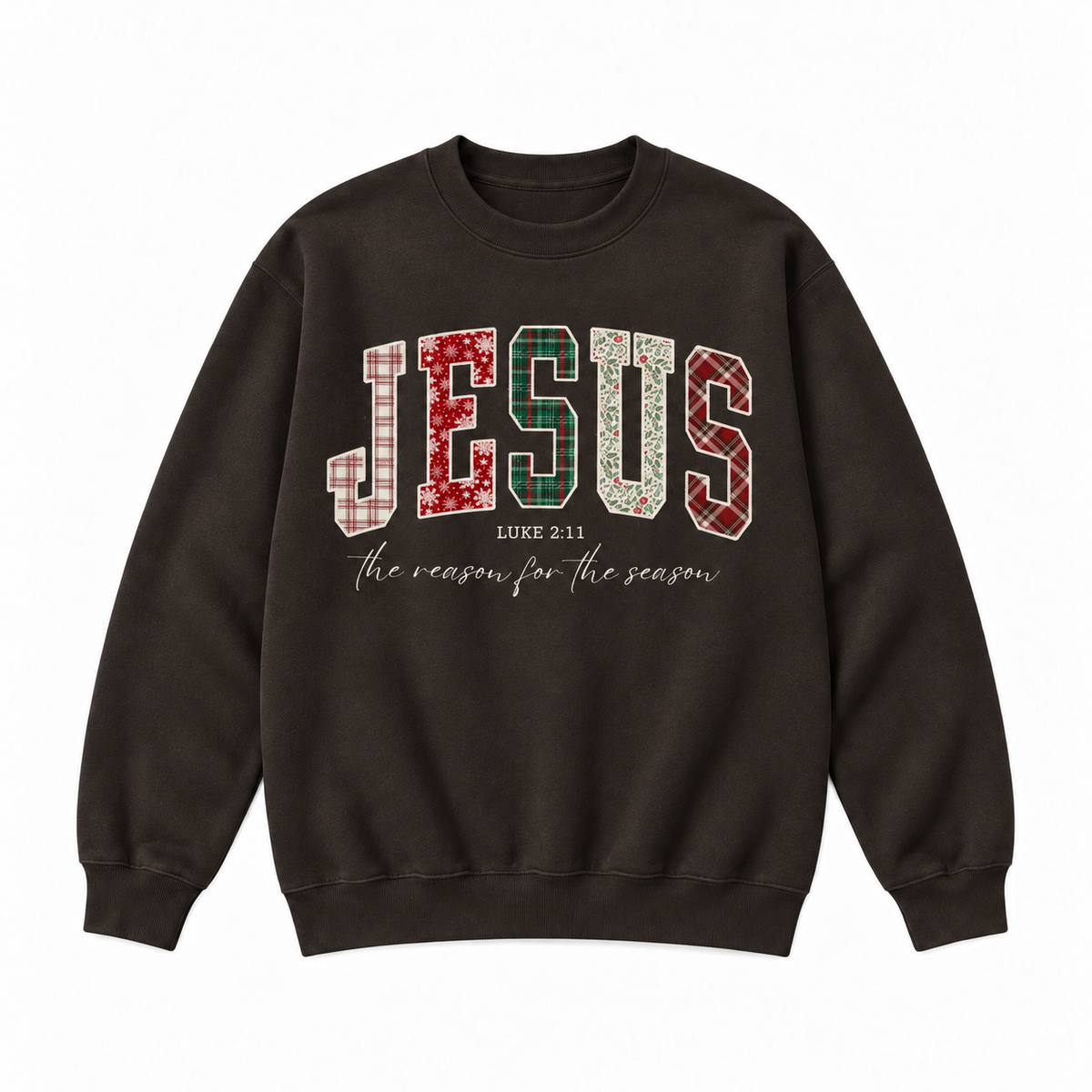 Jesus The Reason for the Season Embroidered Christmas Sweatshirt & Hoodie