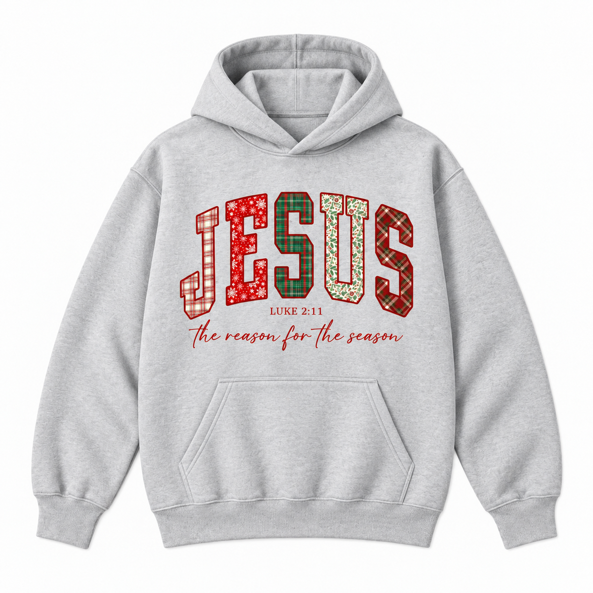Jesus The Reason for the Season Embroidered Christmas Sweatshirt & Hoodie