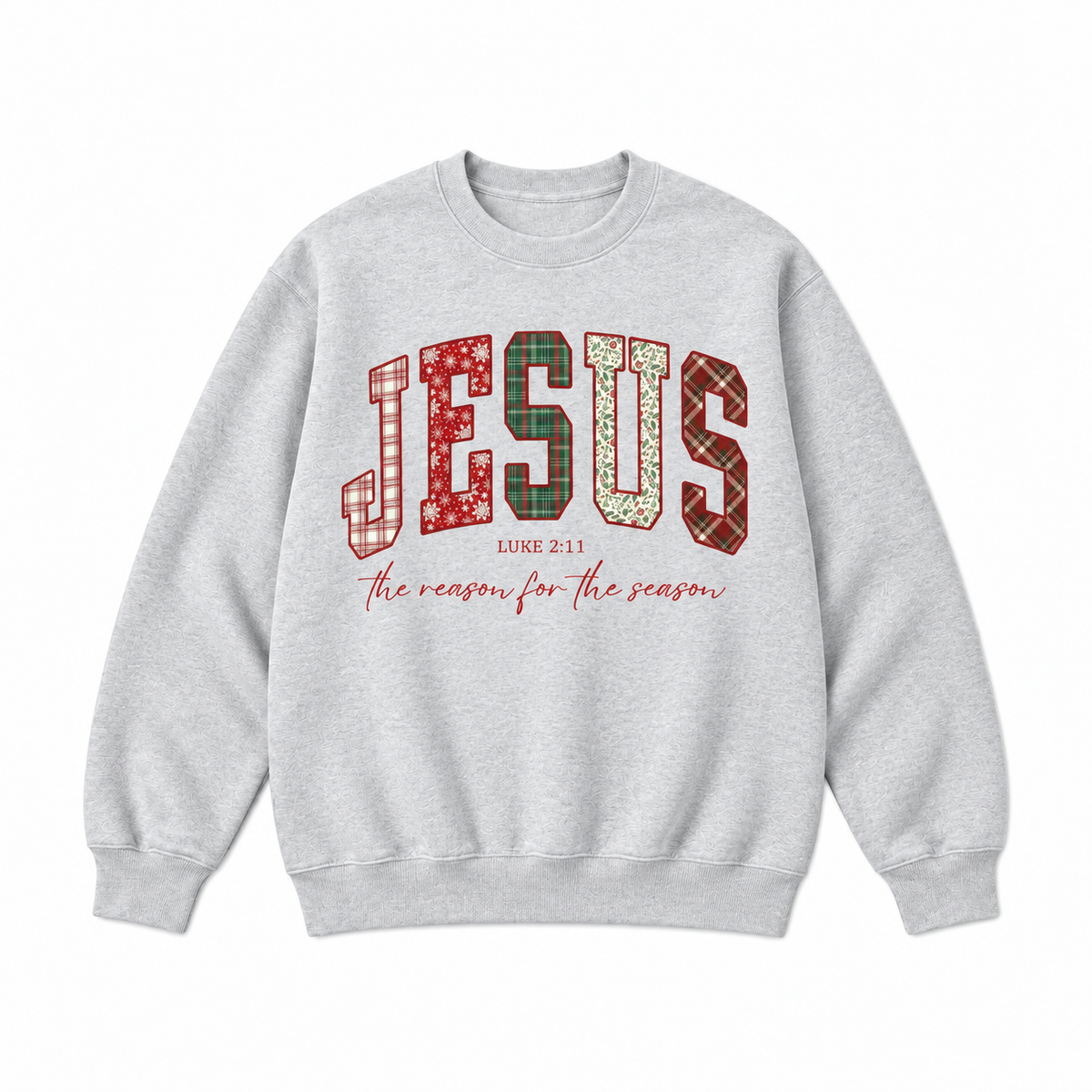 Jesus The Reason for the Season Embroidered Christmas Sweatshirt & Hoodie