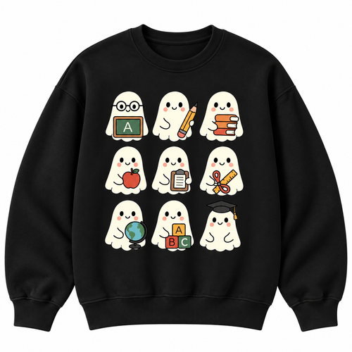 Cute Ghost Teacher Halloween Sweatshirt & Hoodie