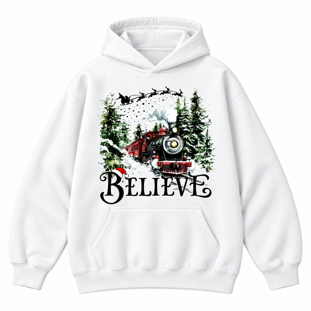 Believe Christmas Train Holiday Graphic Apparel
