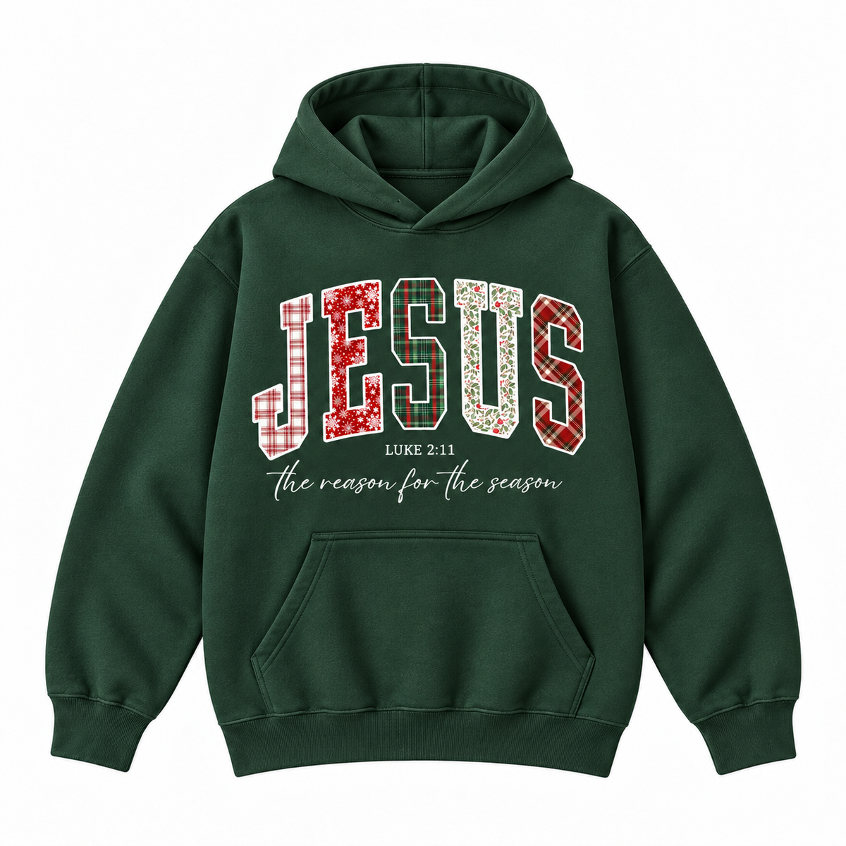 Jesus The Reason for the Season Embroidered Christmas Sweatshirt & Hoodie