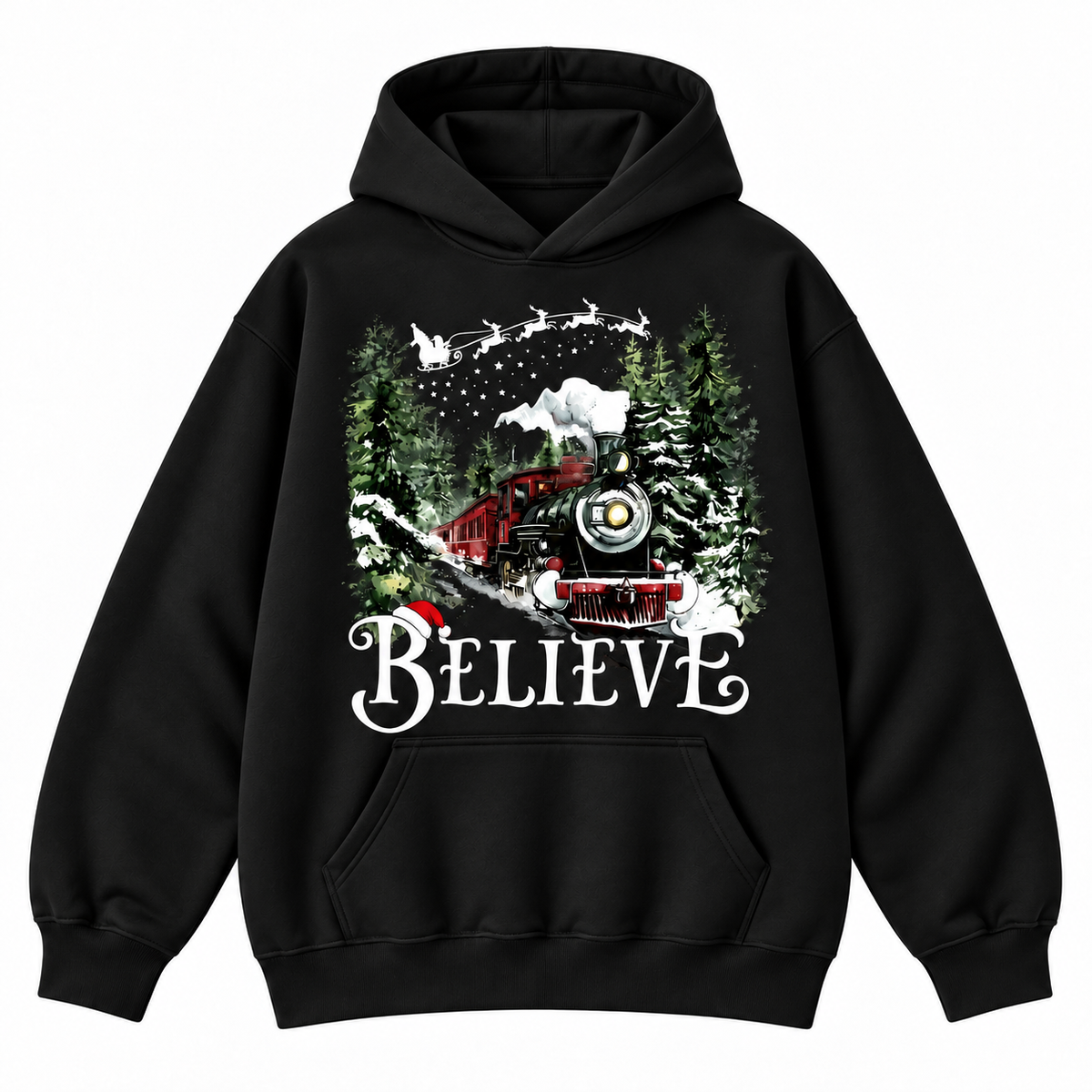 Believe Christmas Train Holiday Graphic Apparel