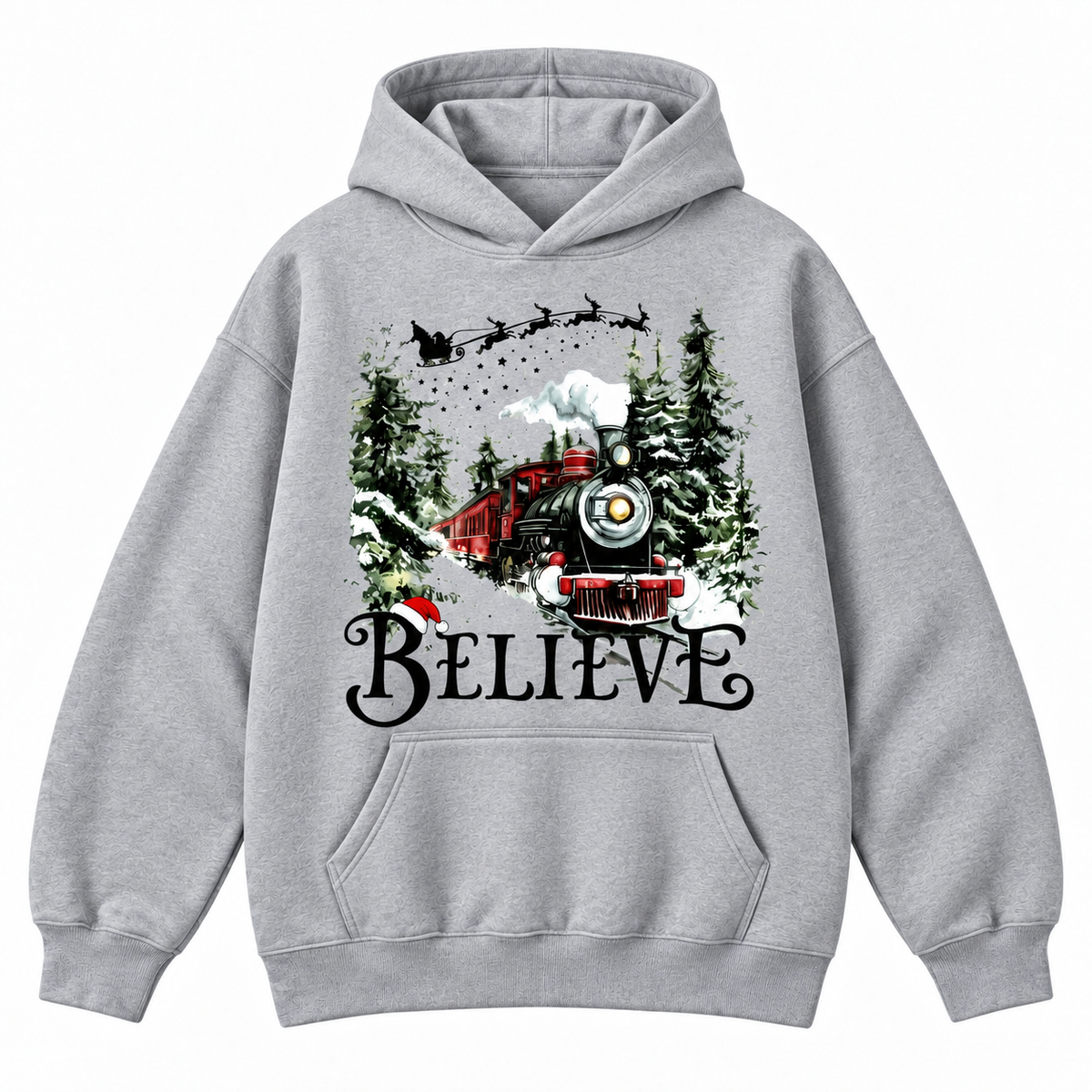 Believe Christmas Train Holiday Graphic Apparel