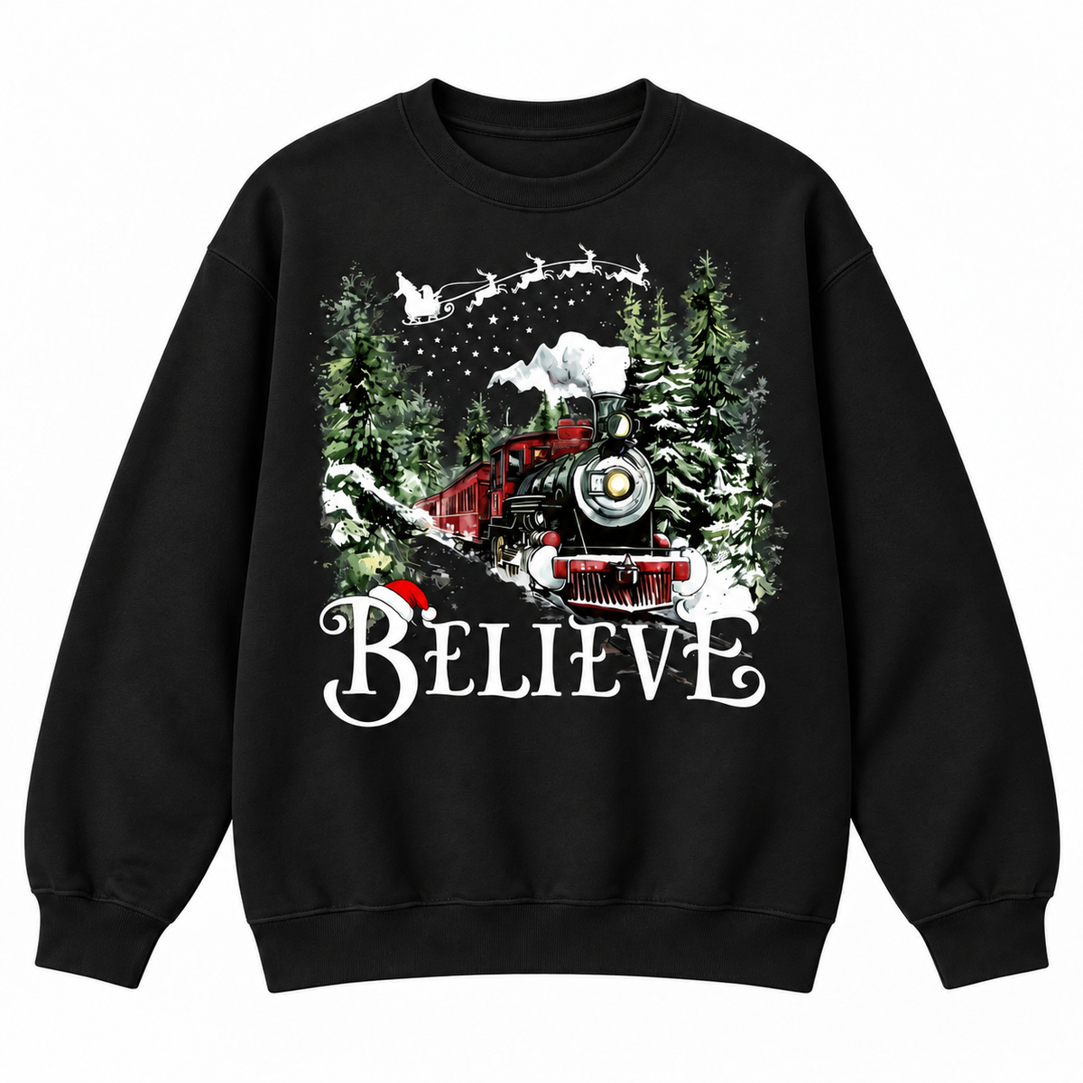 Believe Christmas Train Holiday Graphic Apparel
