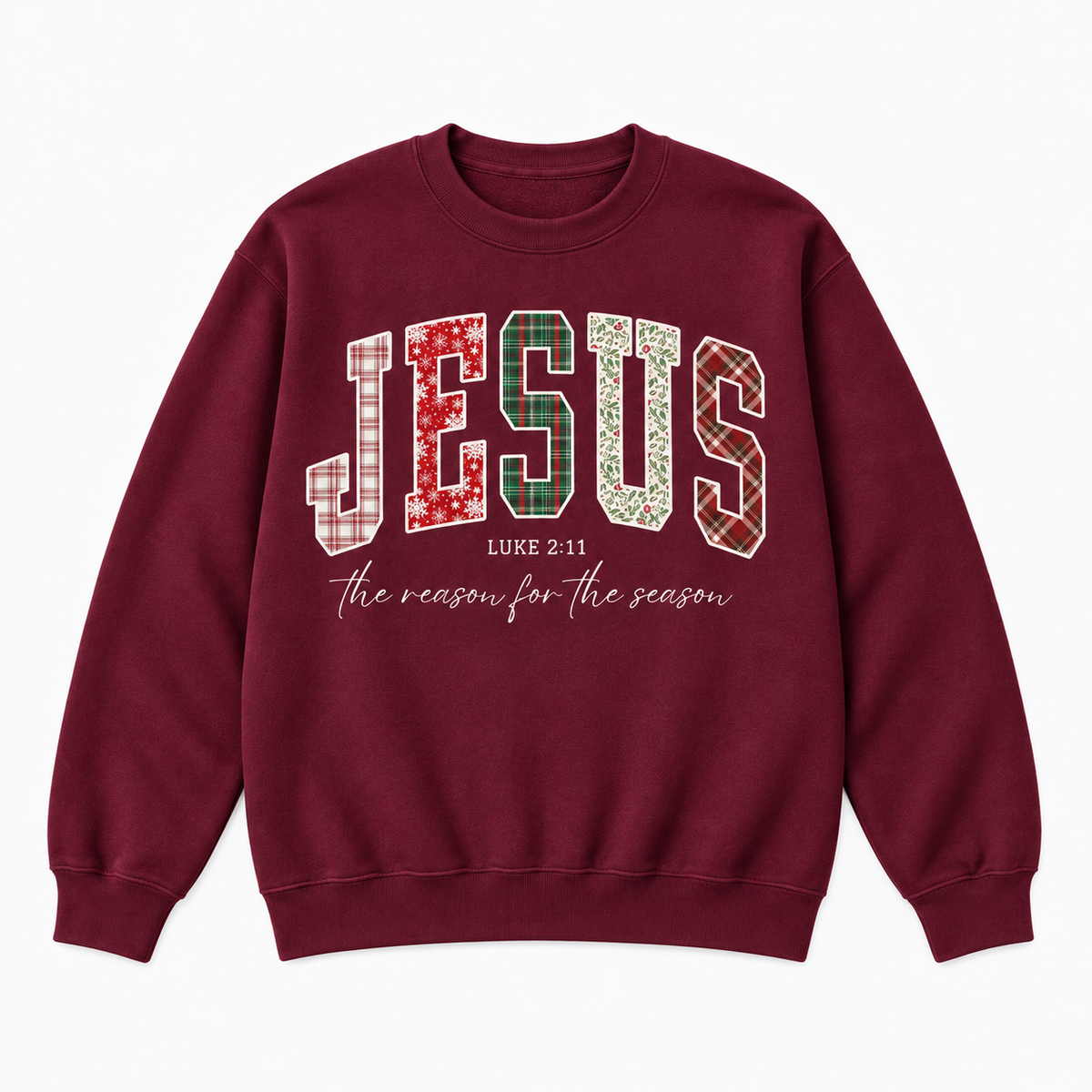 Jesus The Reason for the Season Embroidered Christmas Sweatshirt & Hoodie